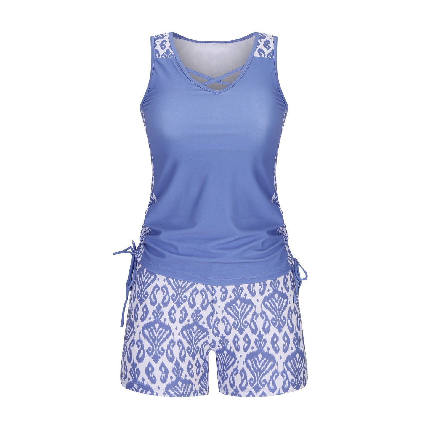 Women's Tummy Control Tankini Set with Built-In Bra – Flattering Boho Swimwear with Shorts🔥 Buy 2 Free Shipping（2）