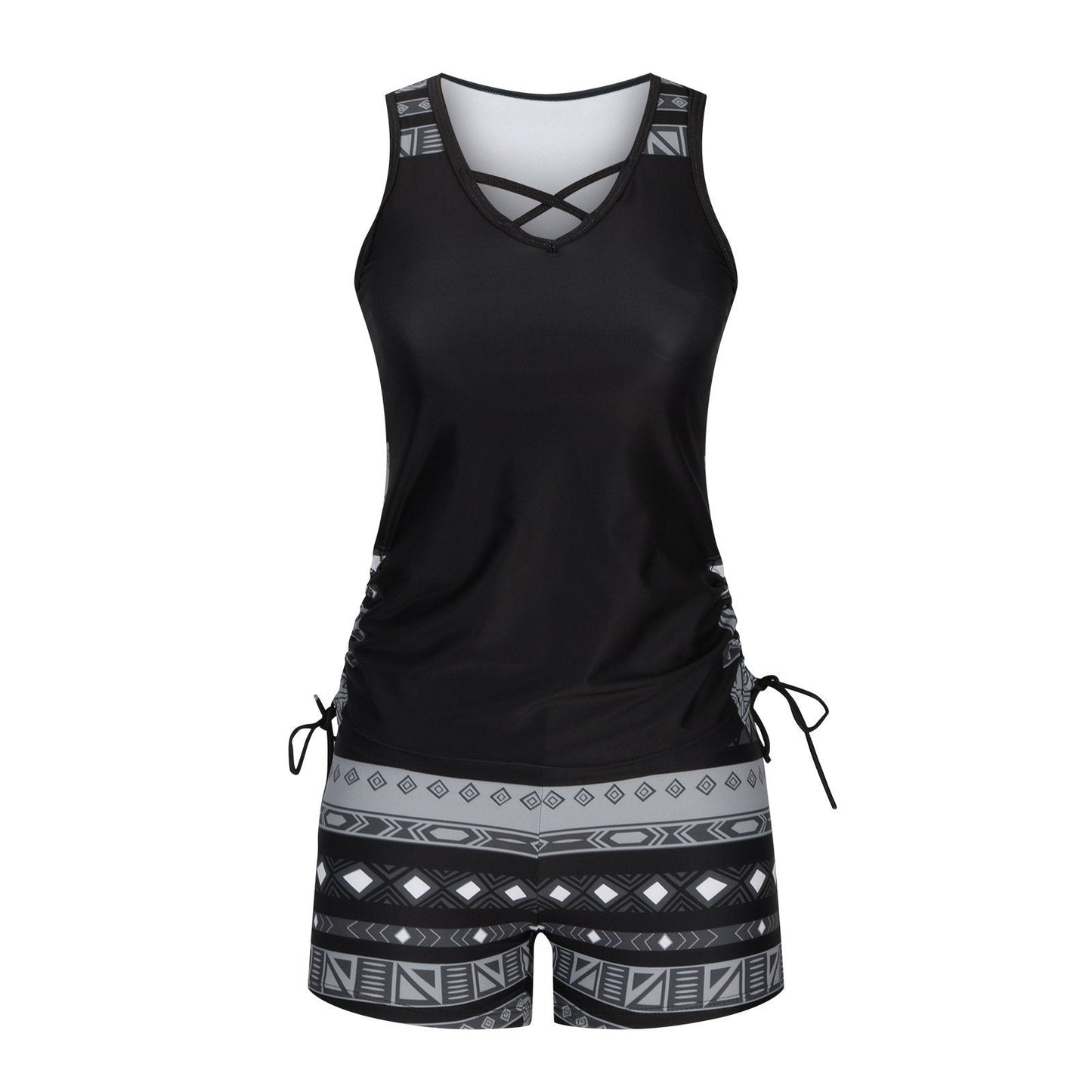Women's Tummy Control Tankini Set with Built-In Bra – Flattering Boho Swimwear with Shorts🔥 Buy 2 Free Shipping（2）