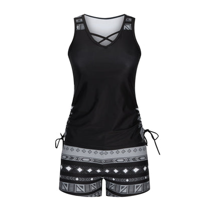 Women's Tummy Control Tankini Set with Built-In Bra – Flattering Boho Swimwear with Shorts🔥 Buy 2 Free Shipping（2）