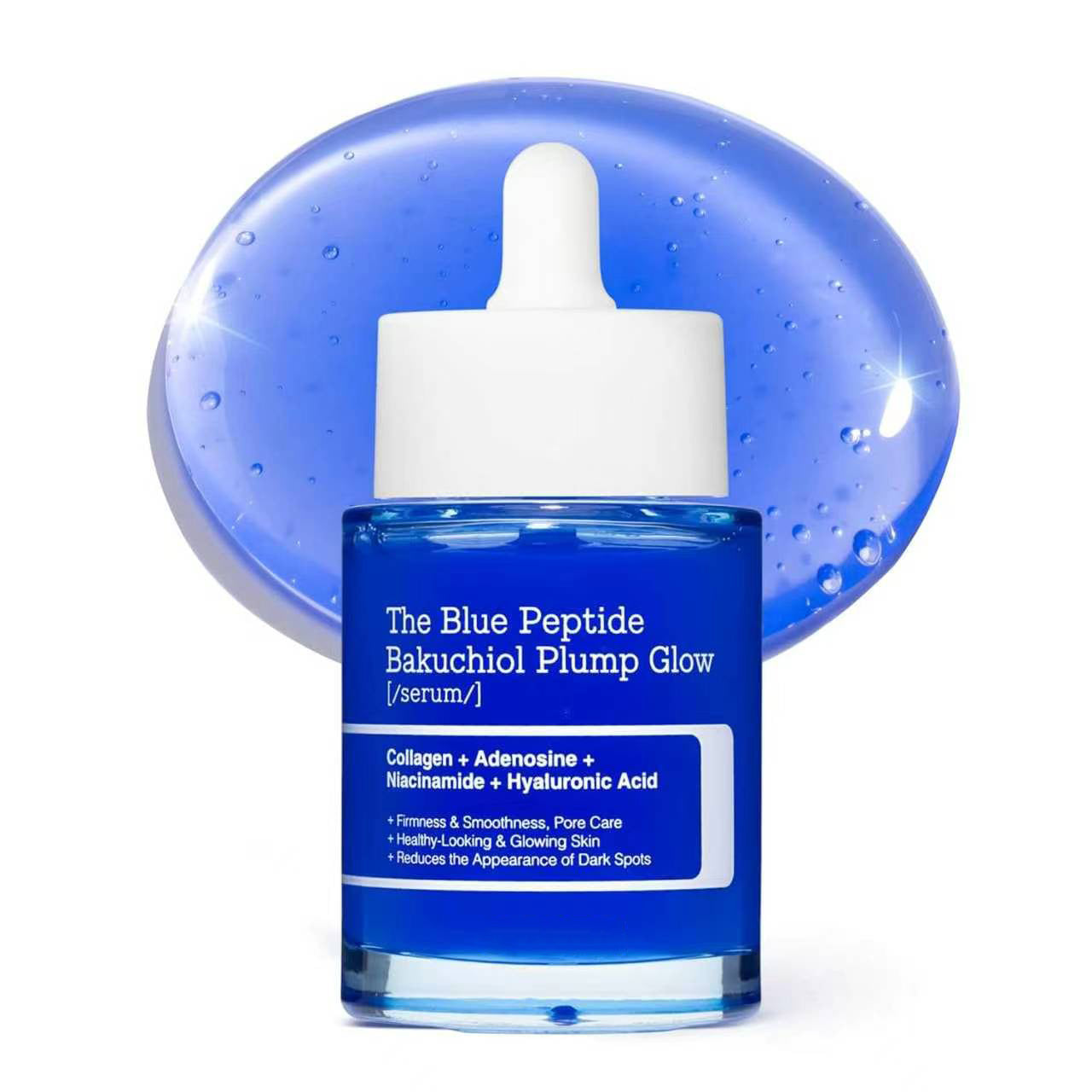 Korean The Blue Peptide Bakuchiol Plump Glow Serum – Firms the Look of Sagging Skin, Smooths Fine Lines & Restores Youthful Bounce（2）