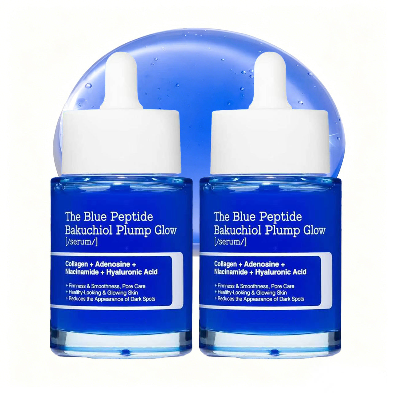 Korean The Blue Peptide Bakuchiol Plump Glow Serum – Firms the Look of Sagging Skin, Smooths Fine Lines & Restores Youthful Bounce（2）