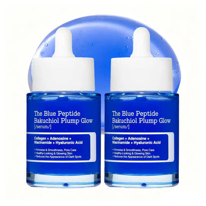 Korean The Blue Peptide Bakuchiol Plump Glow Serum – Firms the Look of Sagging Skin, Smooths Fine Lines & Restores Youthful Bounce（2）