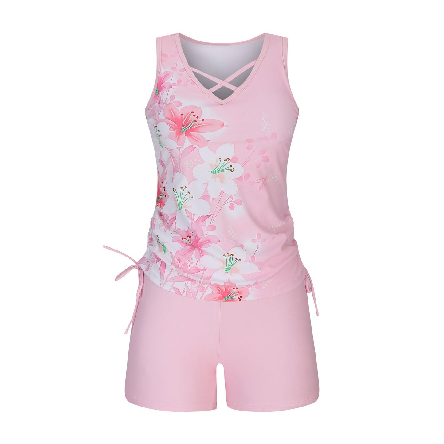 Women's Tummy Control Tankini Set with Built-In Bra – Flattering Boho Swimwear with Shorts🔥 Buy 2 Free Shipping（2）